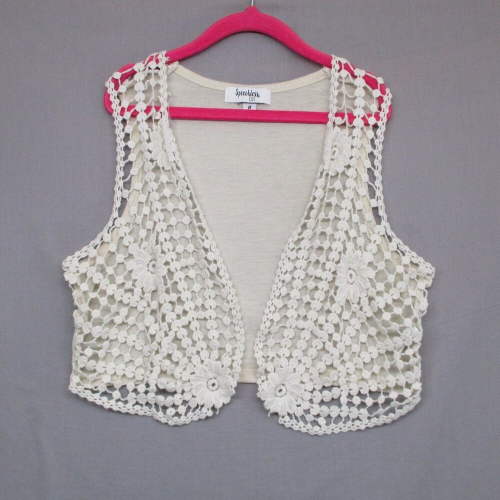 Speechless Lace‎ BOHO Vest White Girls Size \ 8
